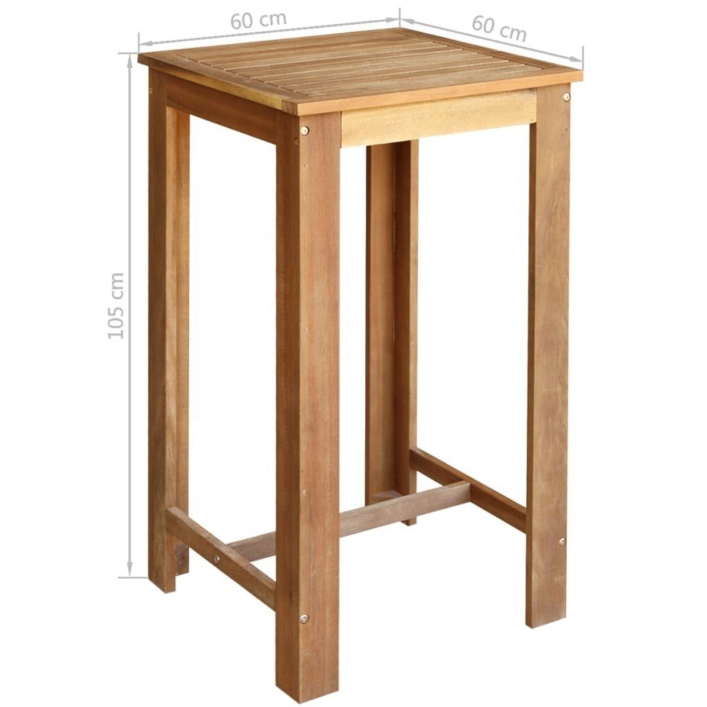 möbelando Stehtisch 295834 (LxBxH: 60x60x105 cm), aus Akazie in natur (geölt)