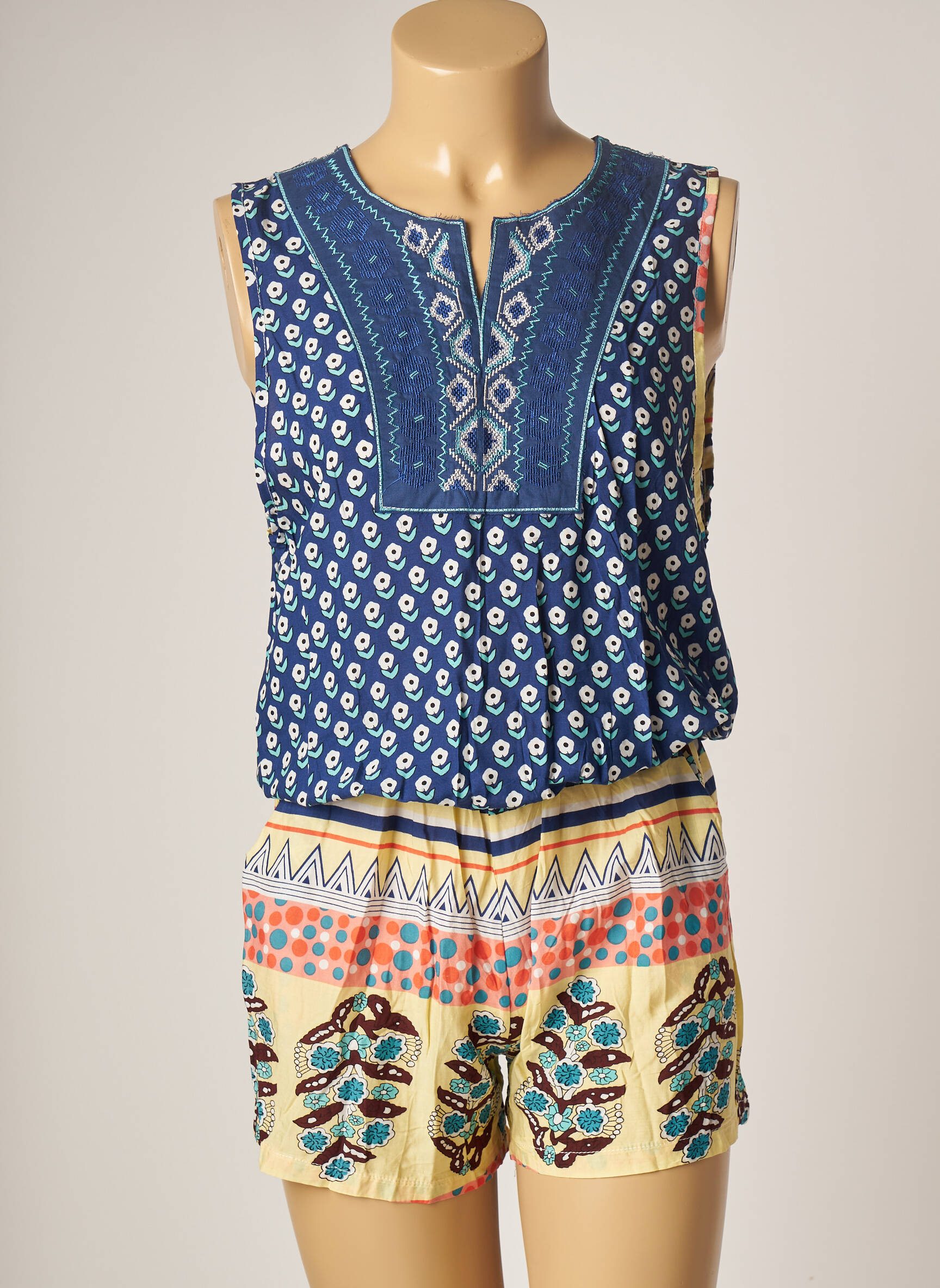 Red Queen Combi Shorts Femme couleur bleu