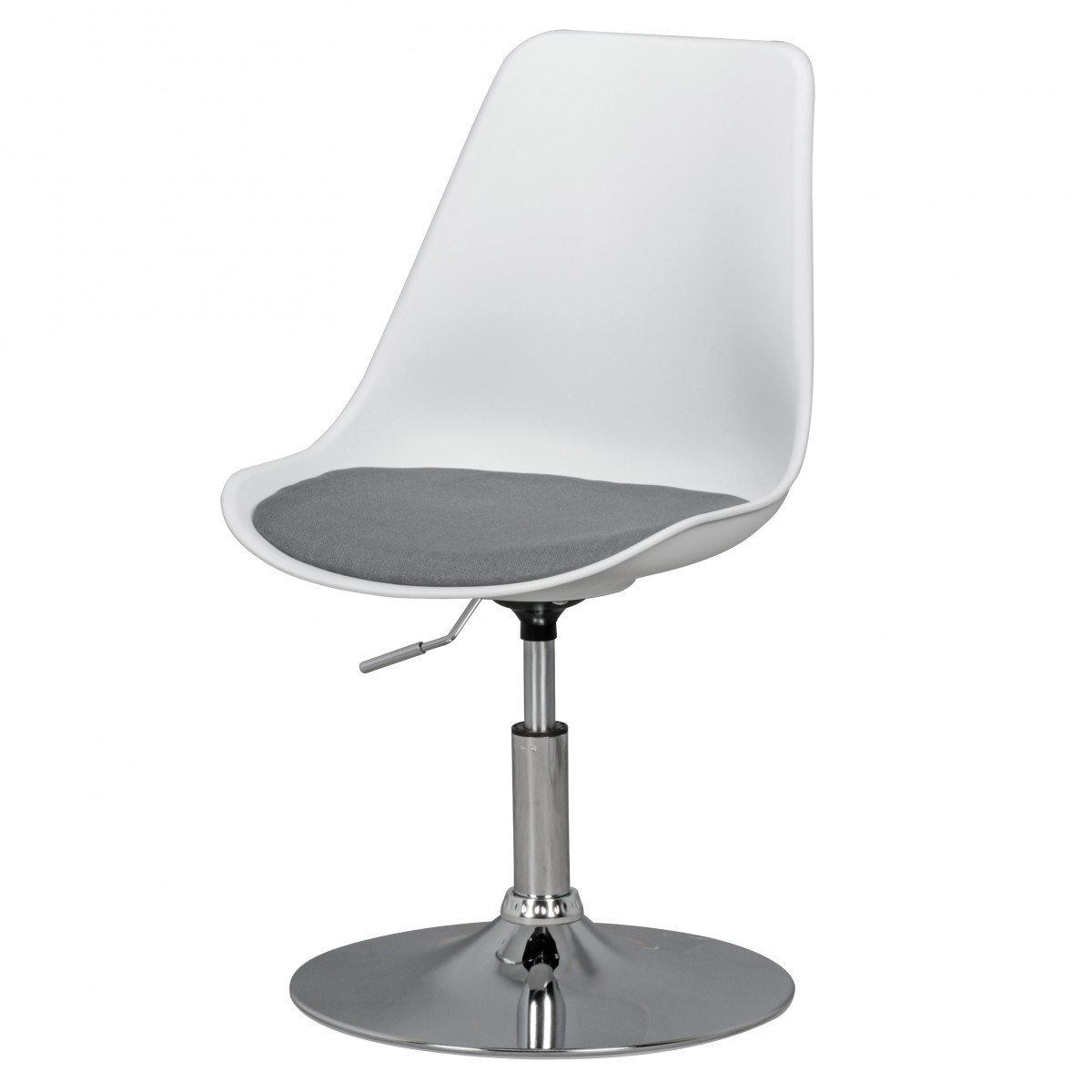 Amstyle KORSIKA | Drehsessel Esszimmerstuhl Weiß/Grau | Drehstuhl höhenverstellbar | Drehhocker Wartezimmerstuhl