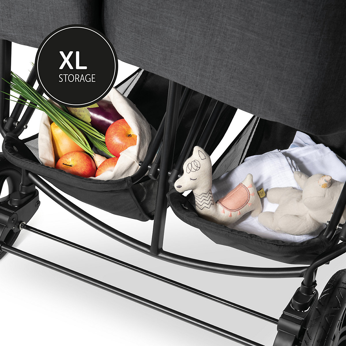 Geschwisterwagen Uptown Duo, Melange Black