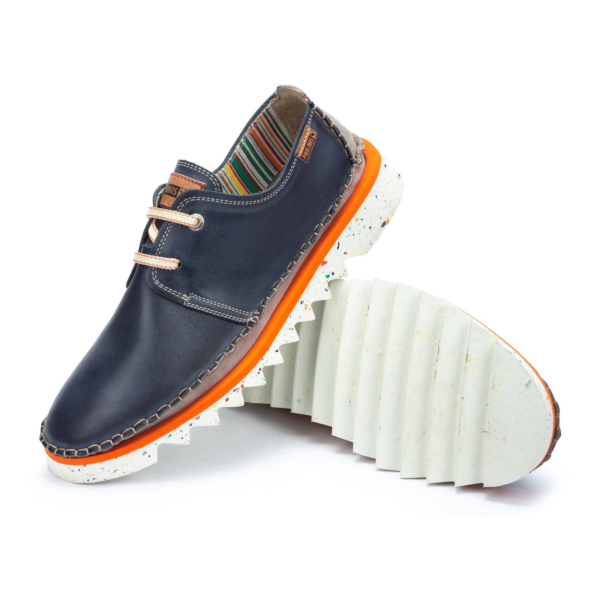 Męskie buty Bluchers z podeszwą sportową - NIEBIESKIE