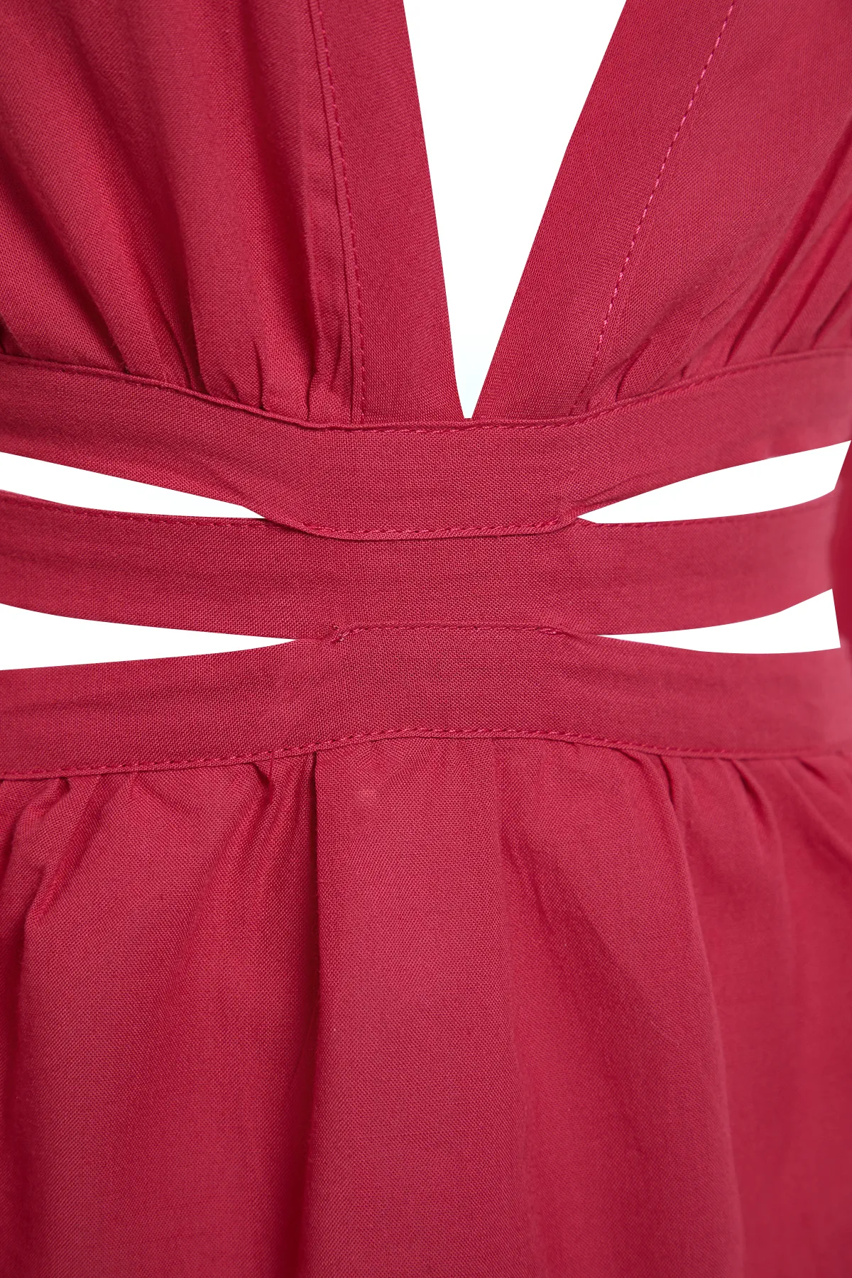 Trendyol Collection  Fuchsia Mini gewebtes Cut-Out/Fenster-Strandkleid TBESS23EL00140