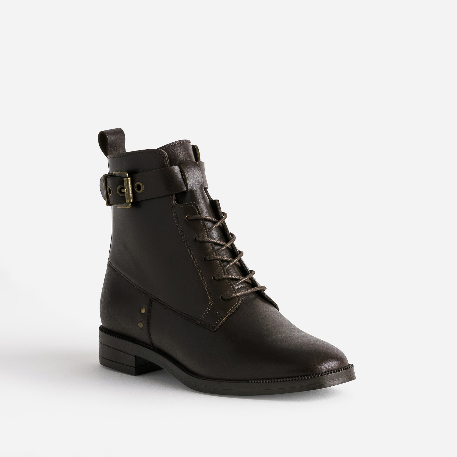 Bottines marron éco-conçue en cuir