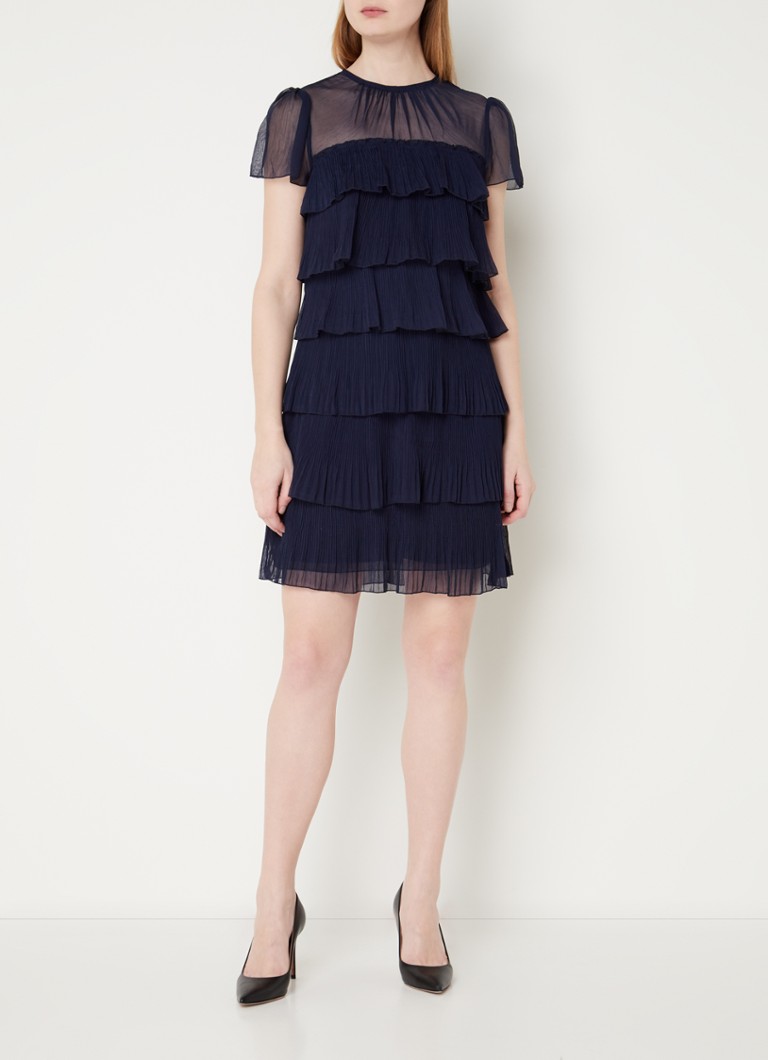 Vestido plisado Mimi Phase Eight, azul marino, talla 08