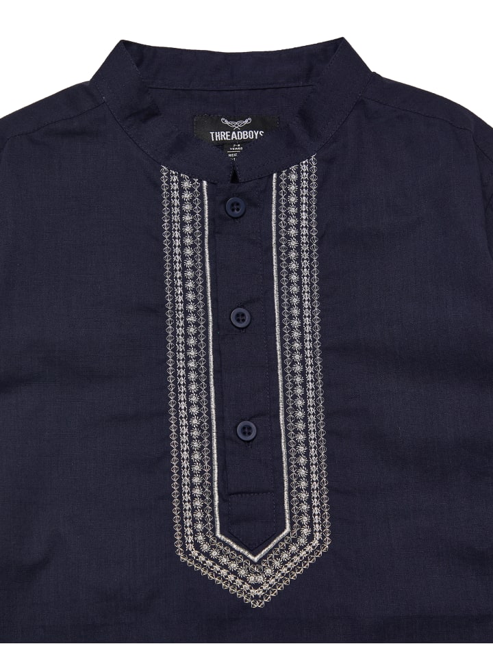 Threadboys Langarmhemd TBB Woven Eid Braden in Navy günstig kaufen