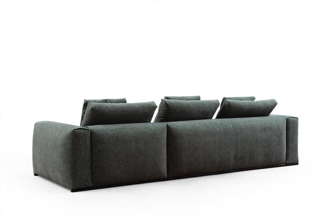 JVmoebel 3-Sitzer Wohnzimmer Sofa 3 Sitzer Polster Sofas Design Holz Textil neu Modern, 1 Teile, Made in Europa
