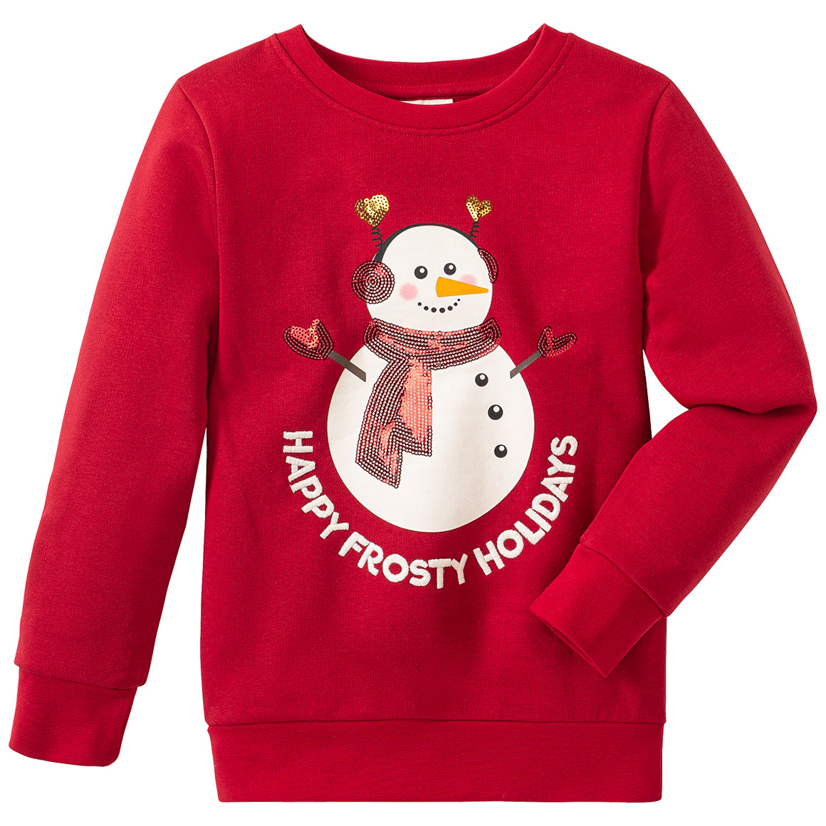 Mädchen Weihnachtssweatshirt mit Schneemann