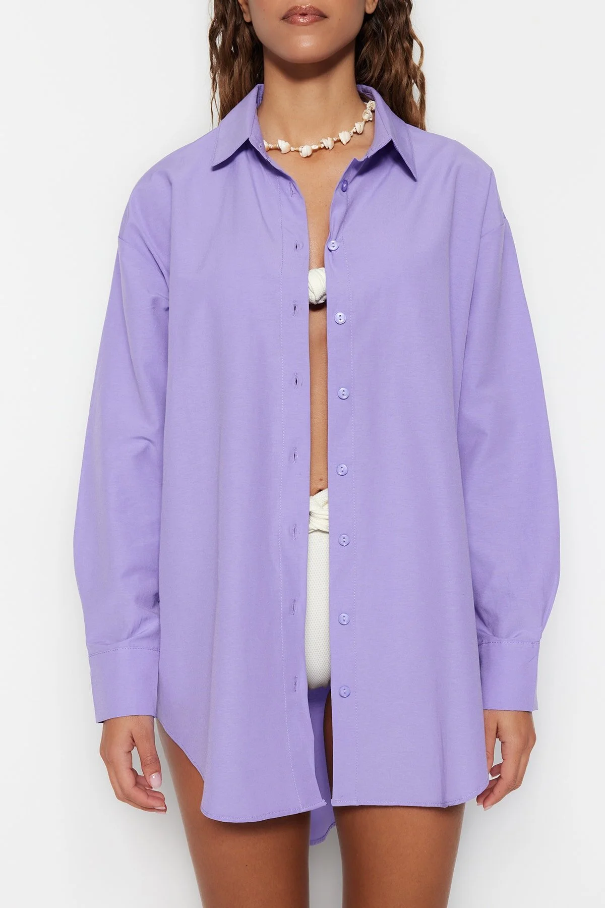 Trendyol Collection  Lila gewebtes Hemd TBESS22GO0664
