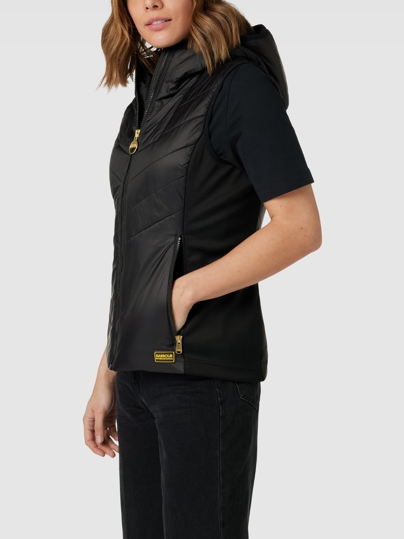 Weste mit Label-Details Modell 'Lando' in schwarz