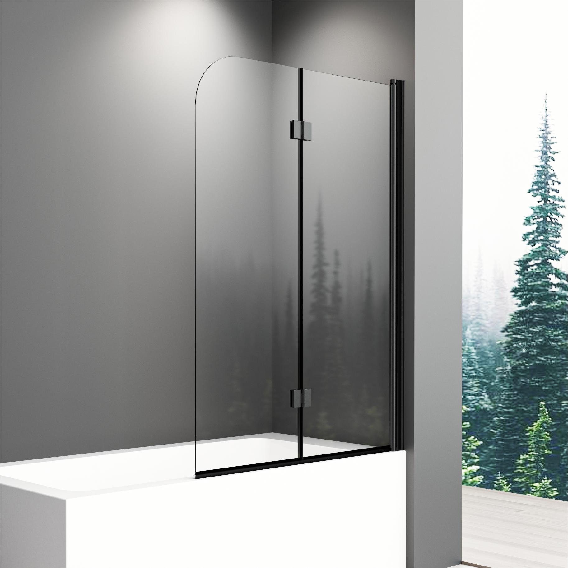 Boromal Badewannenaufsatz Badewannenfaltwand 3-teilig / 2-teilig Duschwand Faltbar für Dusche, Sicherheitsglas, Duschabtrennung, Faltwand, ESG Glas
