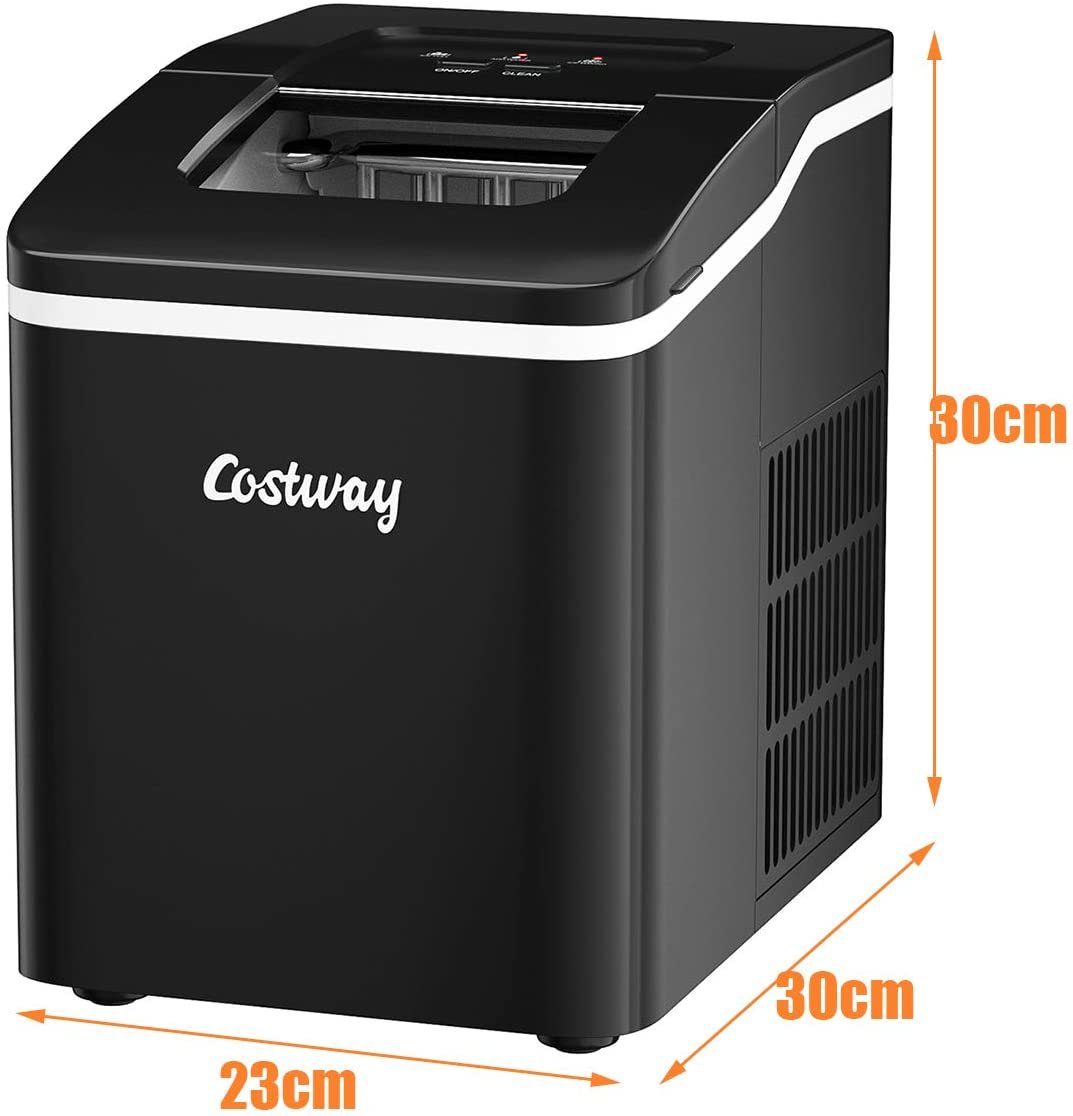 COSTWAY Eiswürfelmaschine, 9 Eiswürfel in 8 min, 12kg in 24 Std.