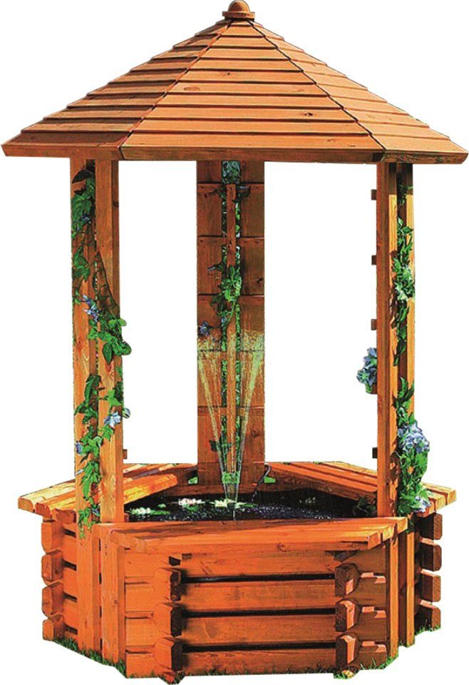 promadino Hochteich Westerwald, BxTxH: 135x135x192 cm, 225 l, (Set), mit Solarpumpe