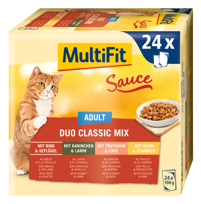 MultiFit Nassfutter MultiFit Adult Sauce Duo Classic Mix Multipack 24x100 g