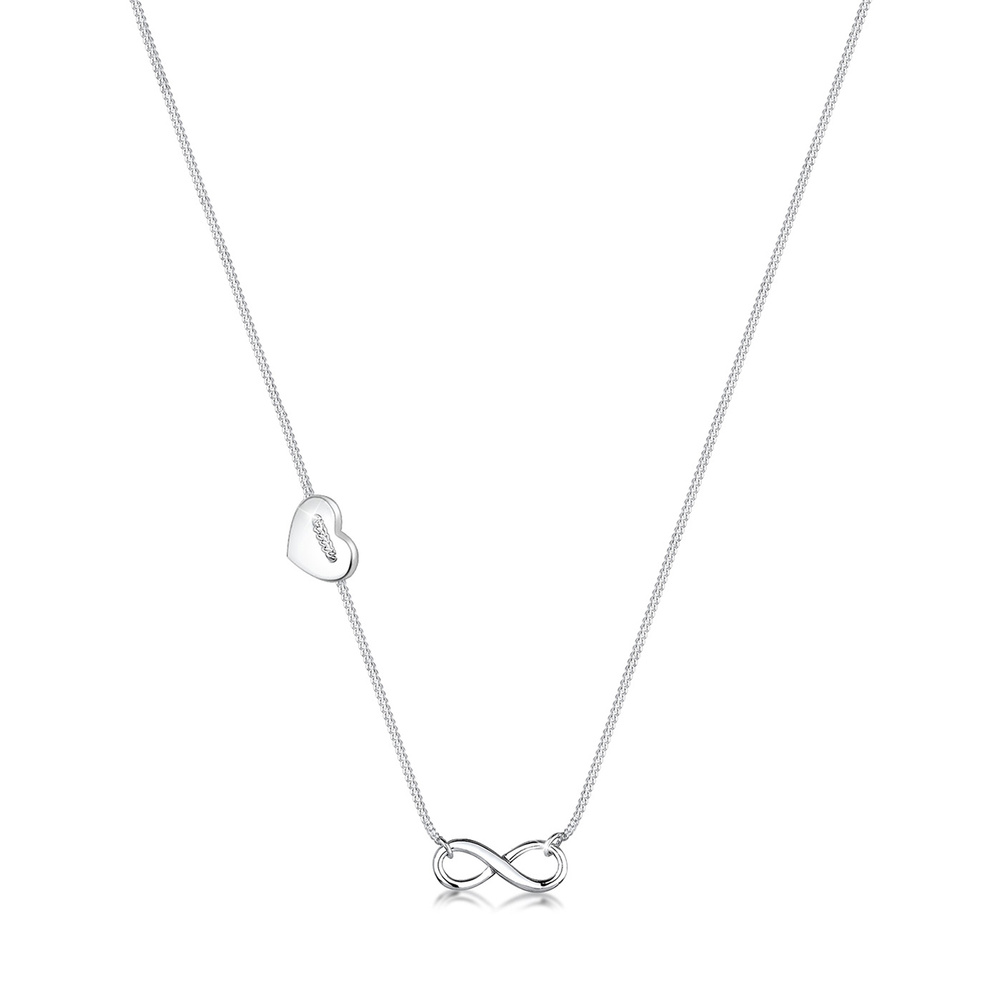 Elli Elli Collier Femmes Pendentif Infinité Cœur Filigrane en Argent Sterling 925 Bijoux