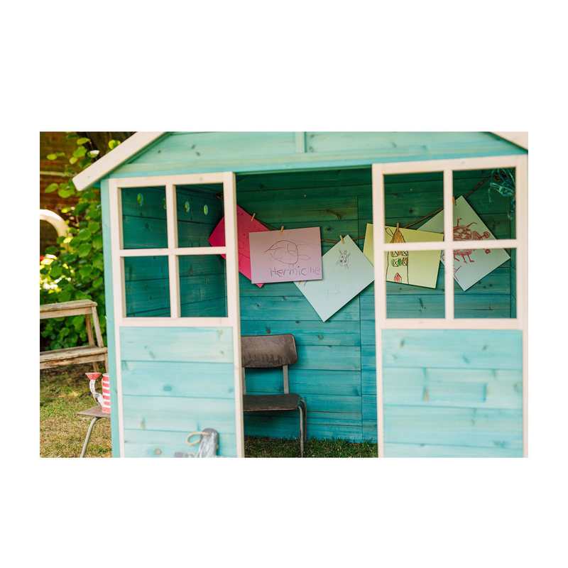 Maison bleue en bois Plum