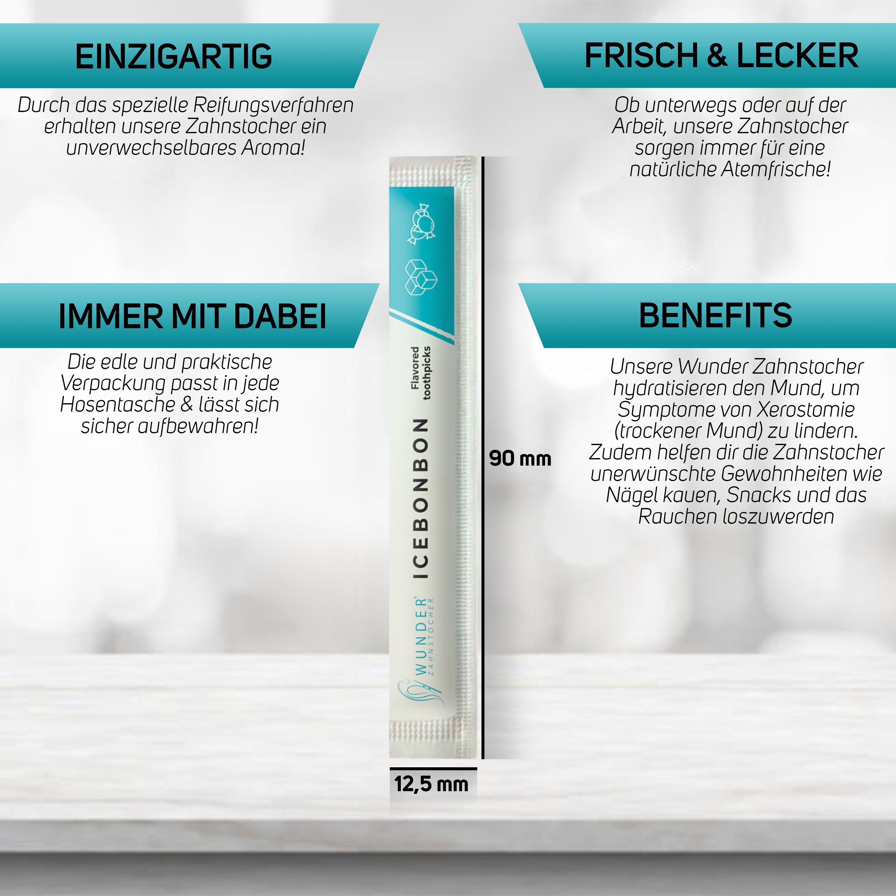 Wunder Zahnstocher Mundpflegecenter Wunder Zahnstocher - 200er Set Eisbonbon Einzeln Verpackt