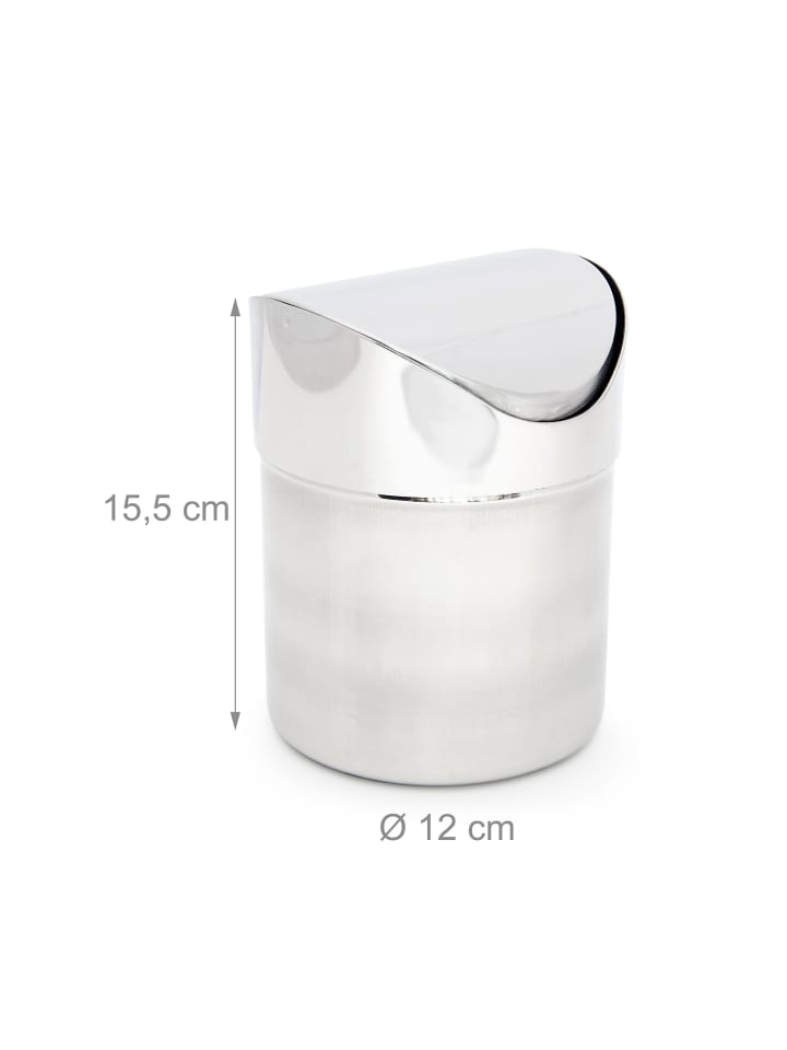 relaxdays Tischabfallbehälter in Silber - (H)15,5 x Ø12 cm günstig kaufen onesize