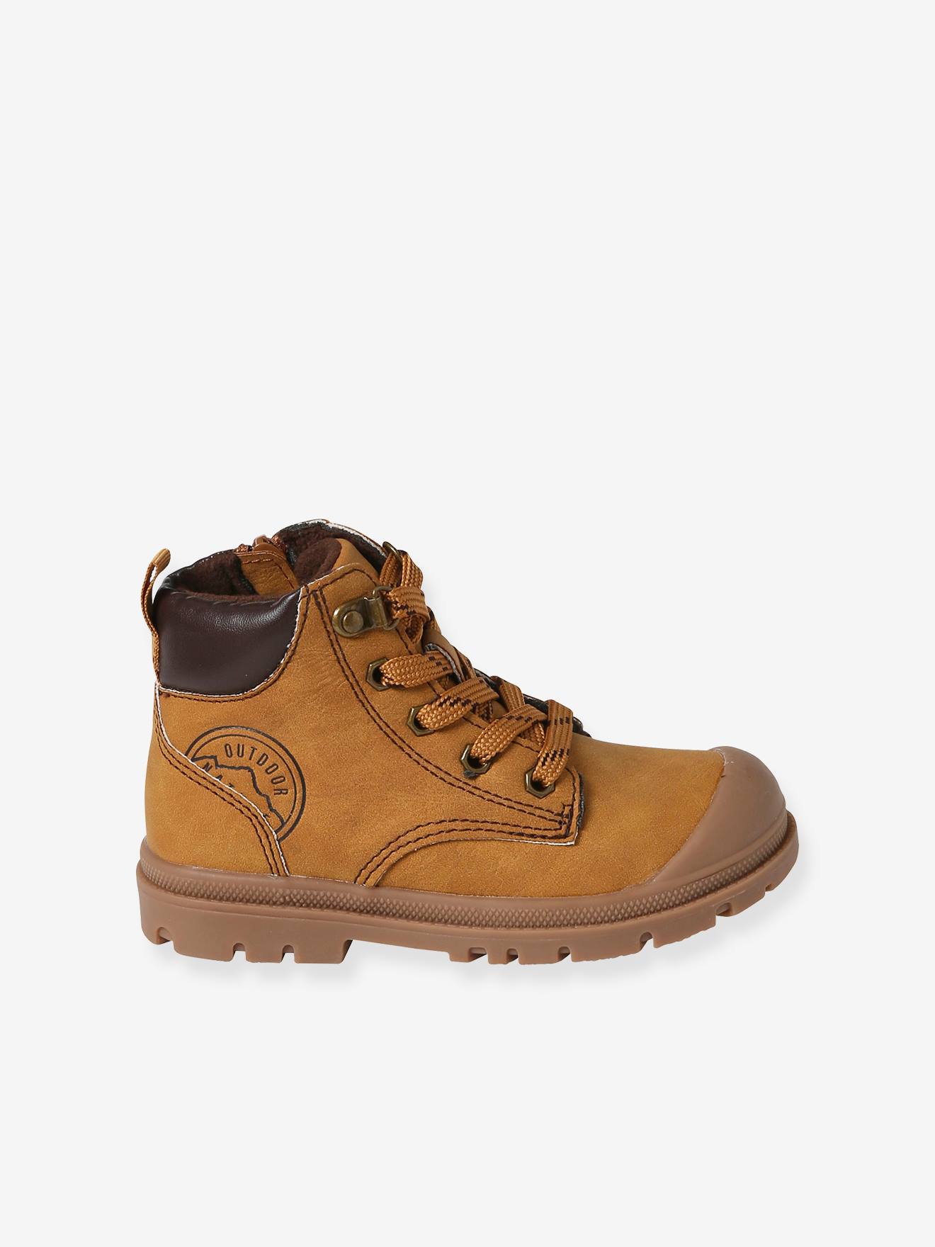 Boots lacées et zippées enfant collection maternelle camel