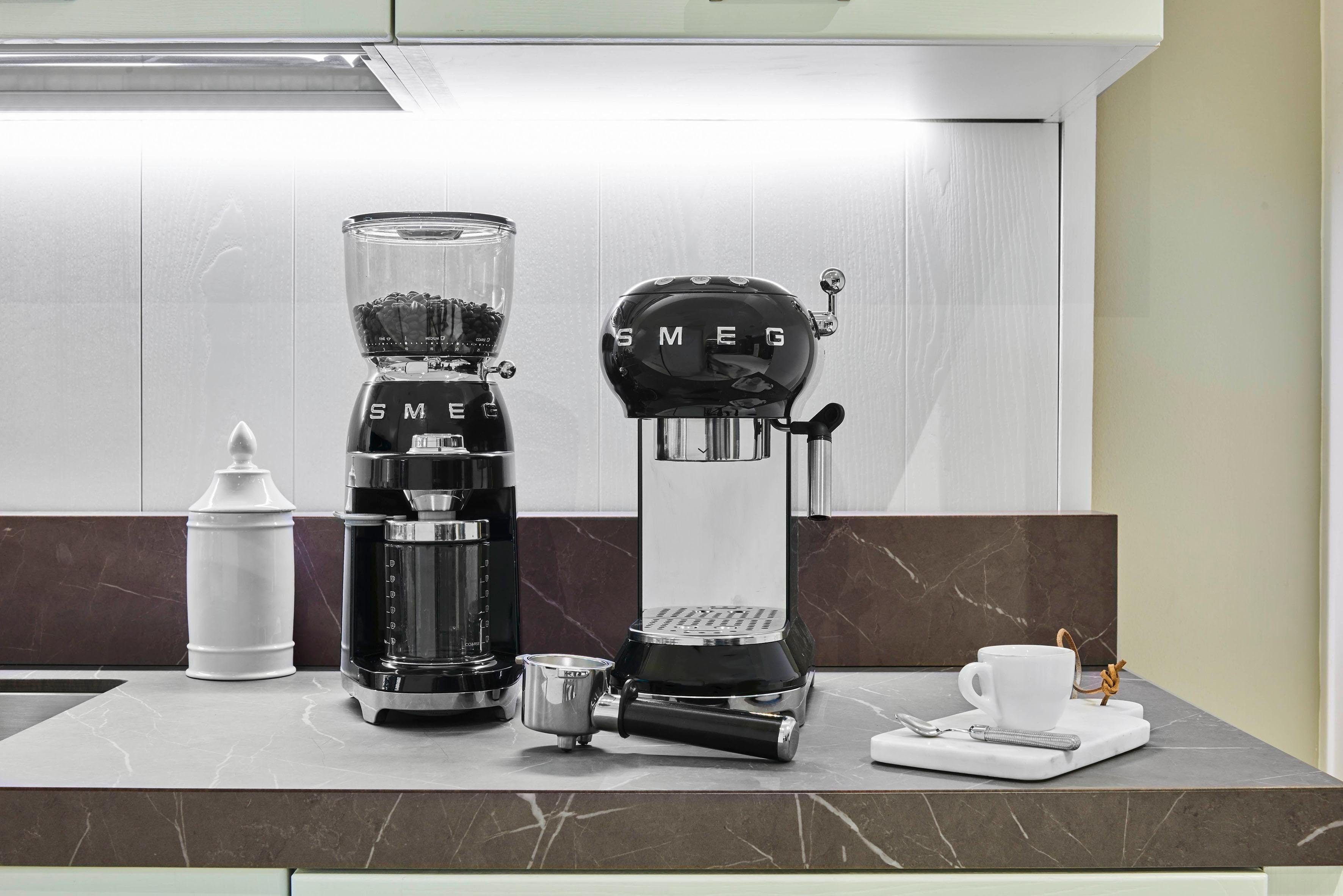 Smeg Kaffeemühle CGF01BLEU Schwarz, 150 W, Kegelmahlwerk, 350 g Bohnenbehälter