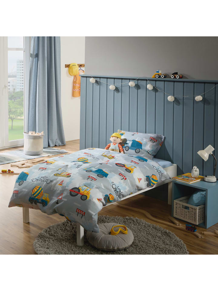 REDBEST Flanell Kinder-Bettwäsche in grau günstig kaufen