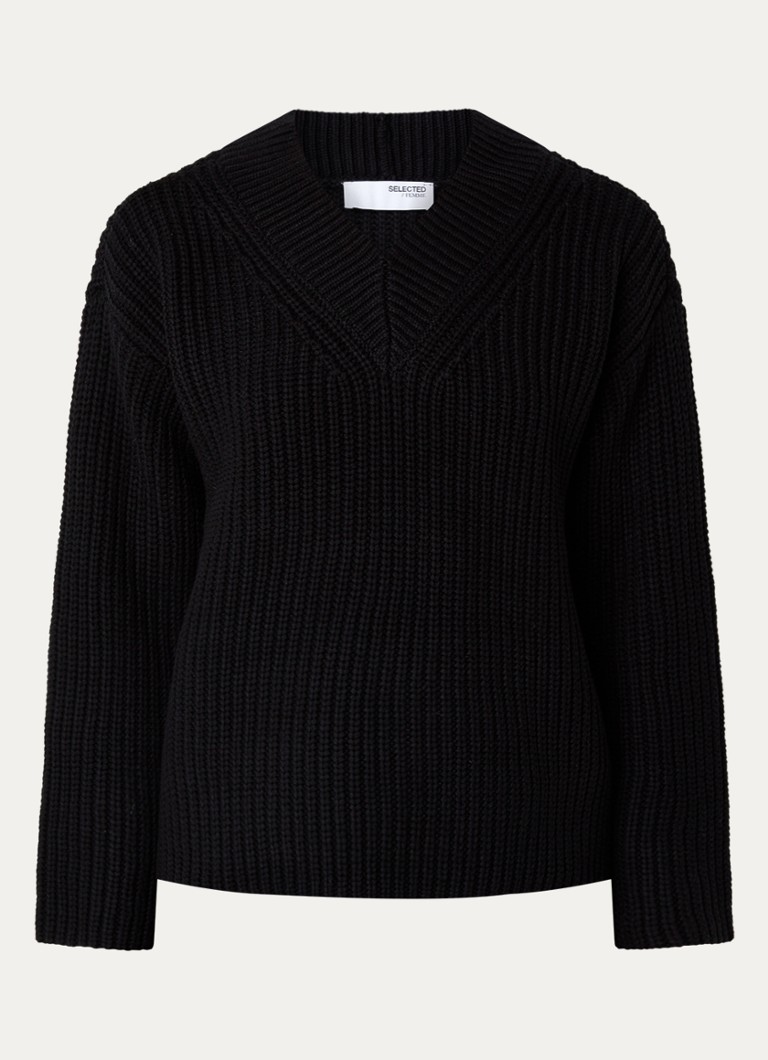 Pull Selma en grosse maille à col en V de la marque Selected Femme