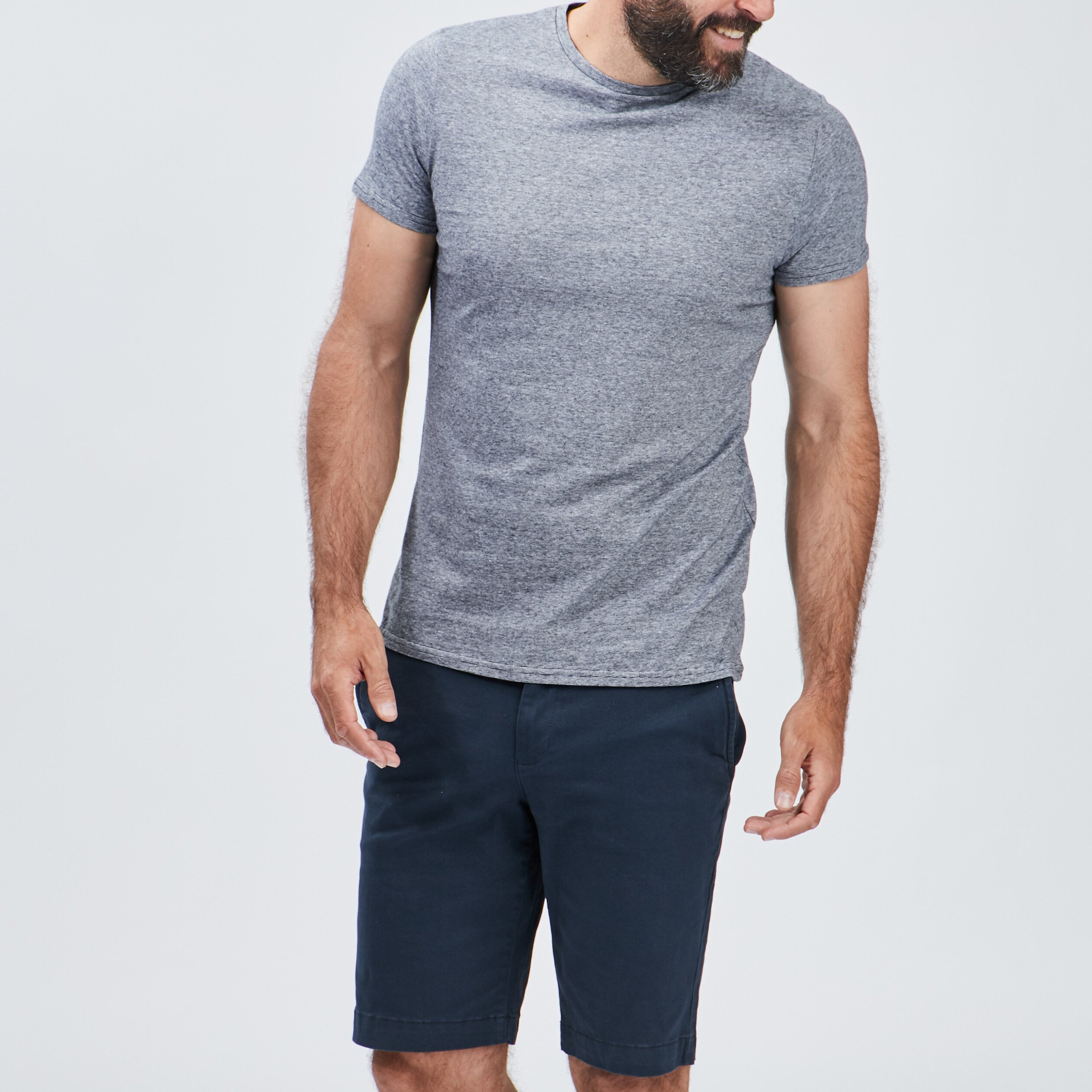 T-shirt coton manches courtes gris foncé homme | La Halle