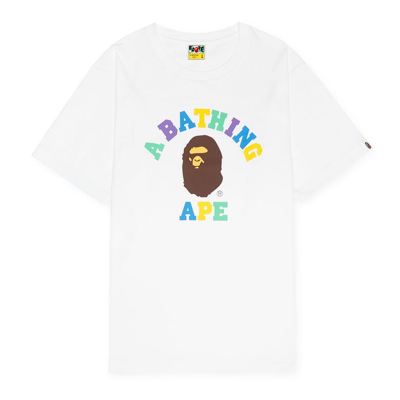 A Bathing Ape Colors College Tee M C white