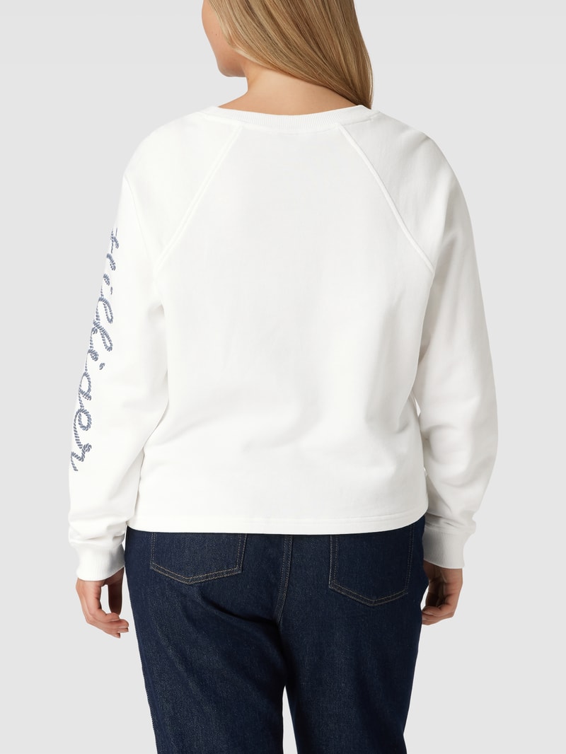 PLUS SIZE Sweatshirt mit Label-Details in ecru