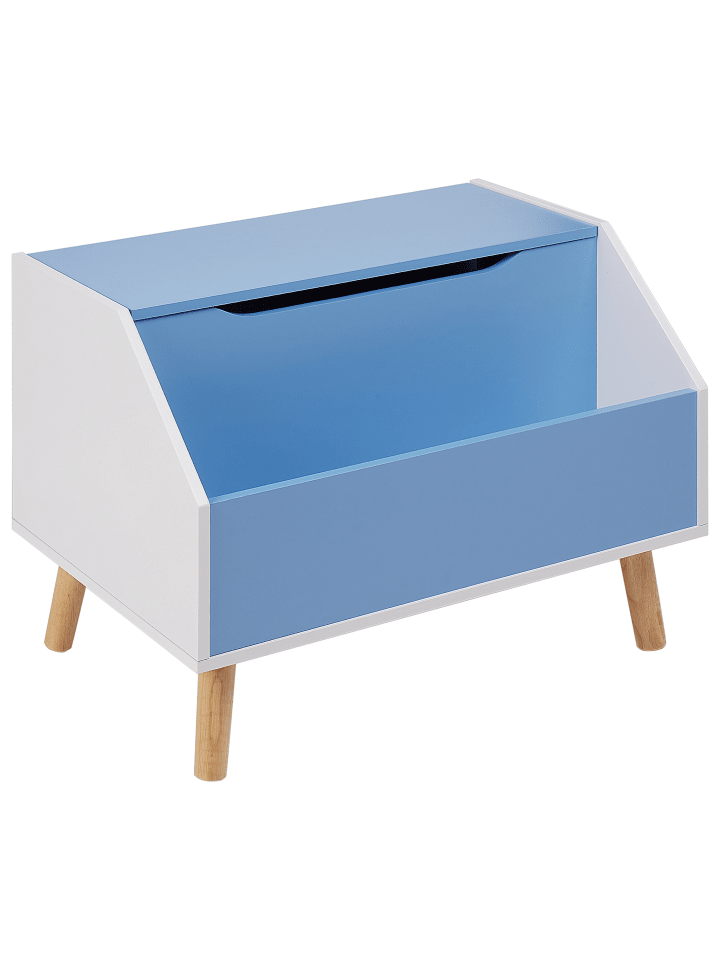 Beliani Sideboard CASPER in Blau/Weiß/Heller Holzfarbton - (W) 60 x (H) 43 x (L) 41 cm günstig kaufen onesize