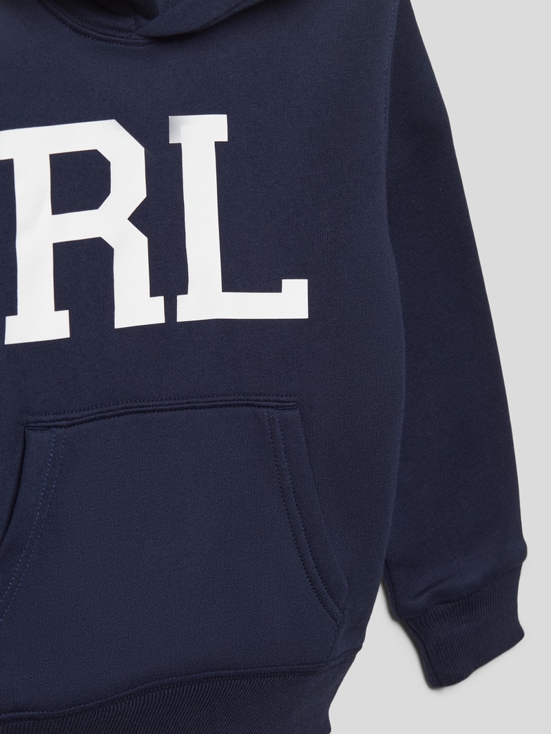 Hoodie mit Label-Detail in marineblau