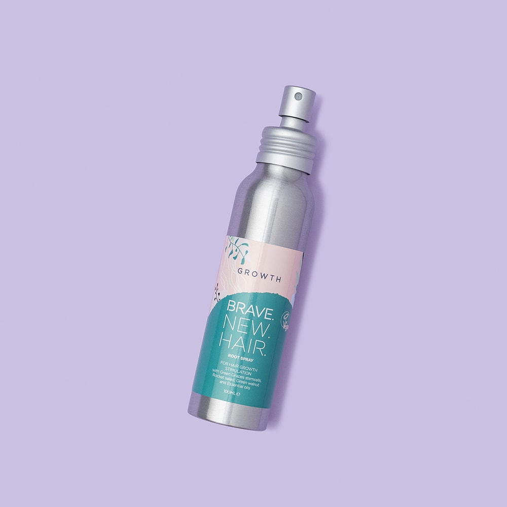 brave new hair Growth Spray racine - sérum pour favoriser la pousse et diminuer la chute des cheveux.