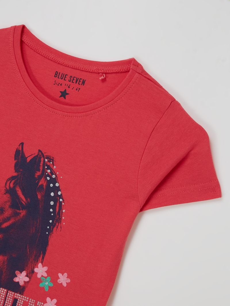 T-Shirt mit Print in fuchsia
