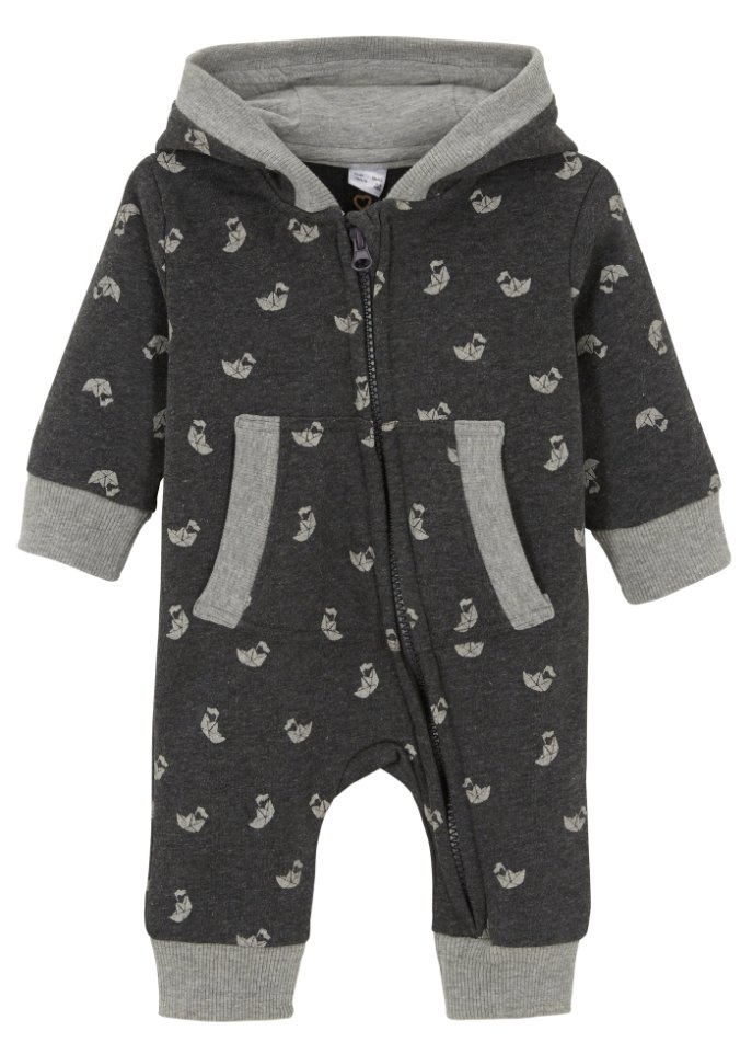 Baby Kapuzen- Sweatoverall mit Bio-Baumwolle