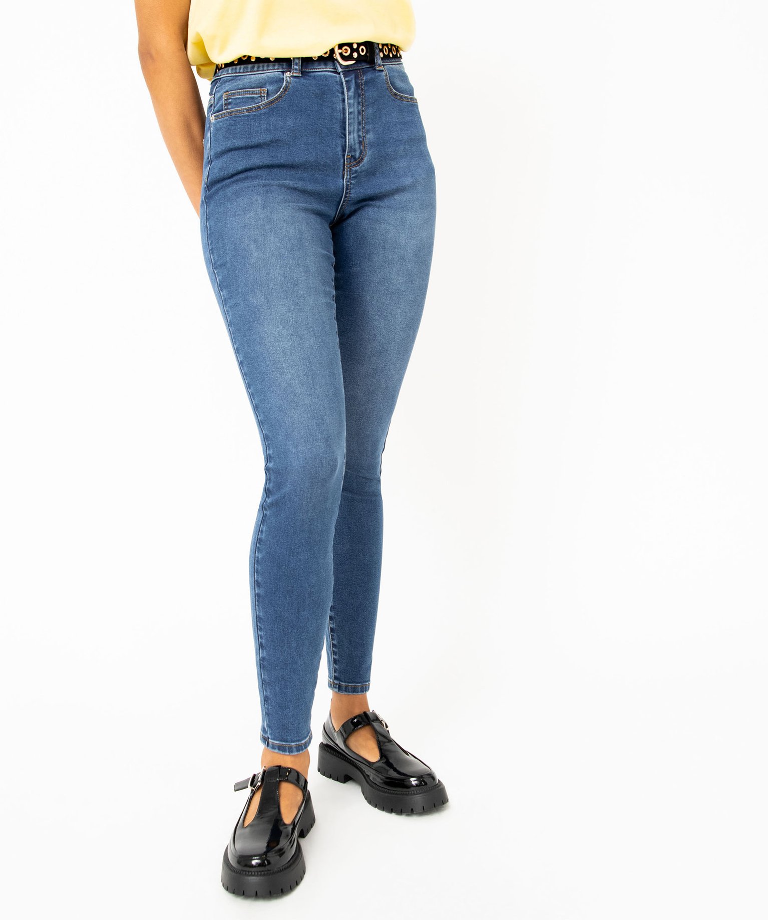 Jean Skinny taille haute stretch femme brut | GEMO