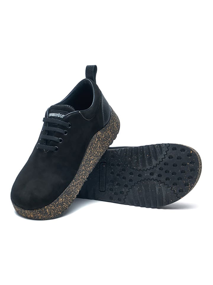 Comfortfusse Leder-Slipper in Schwarz günstig kaufen