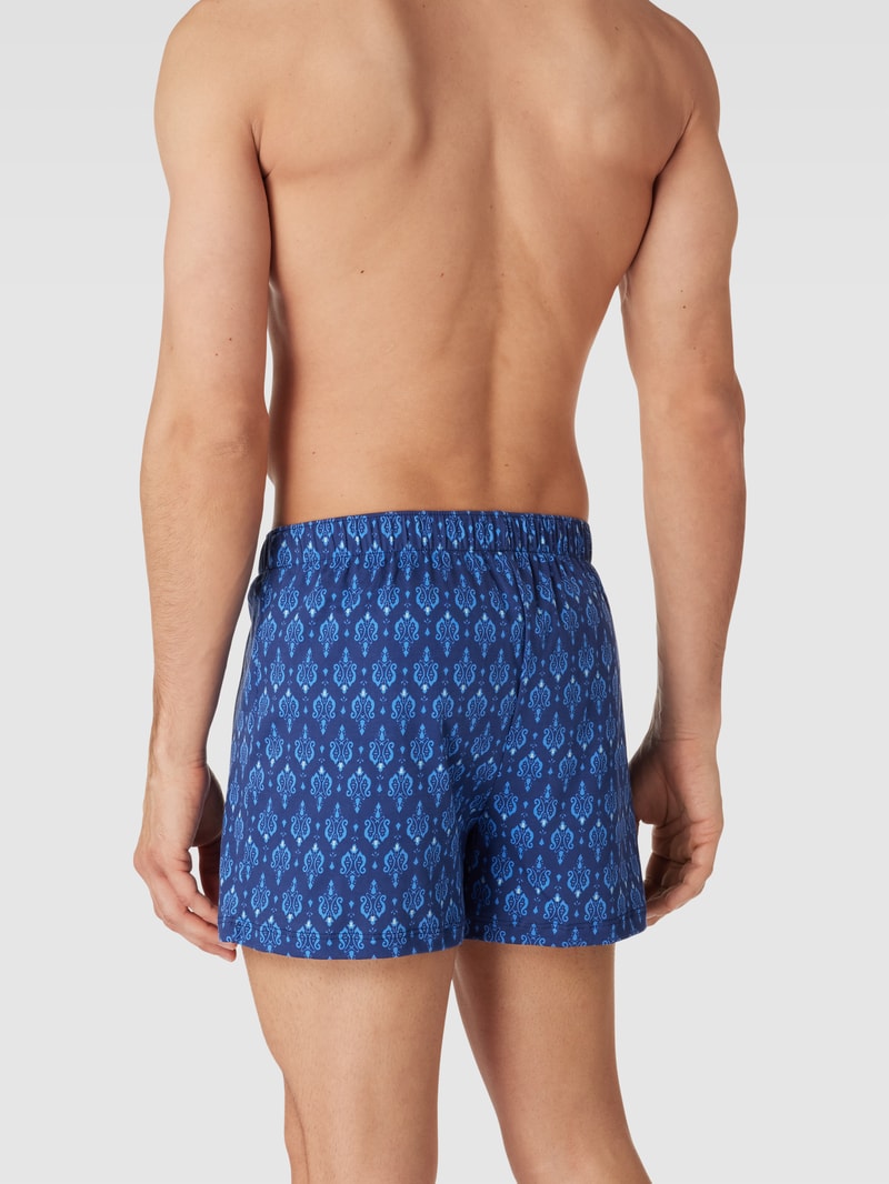 Boxershorts mit Allover-Muster Modell 'Fancy Jersey Boxer' in marineblau