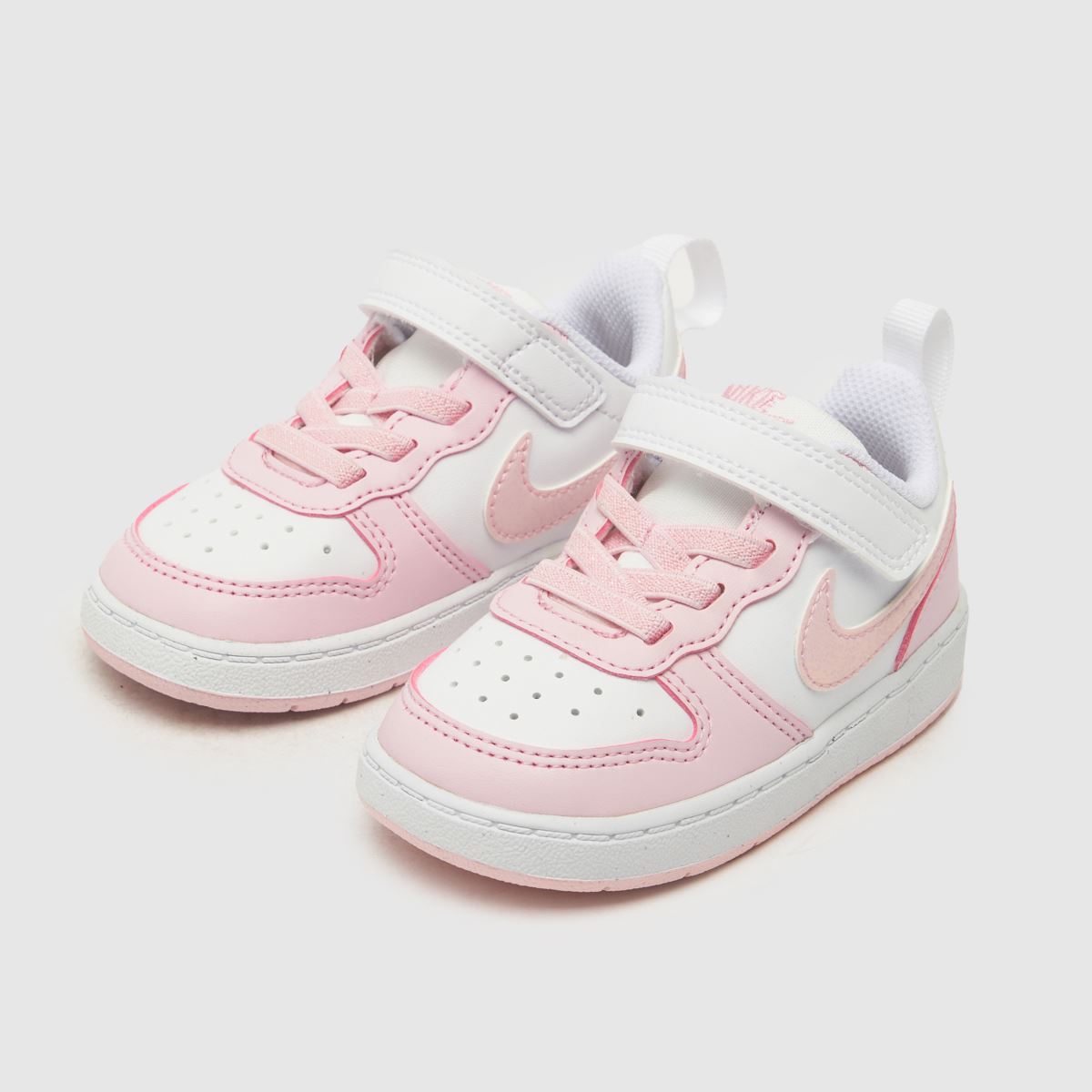 Nike vita & rosa Court Borough Low Recraft flickor småbarnsskor