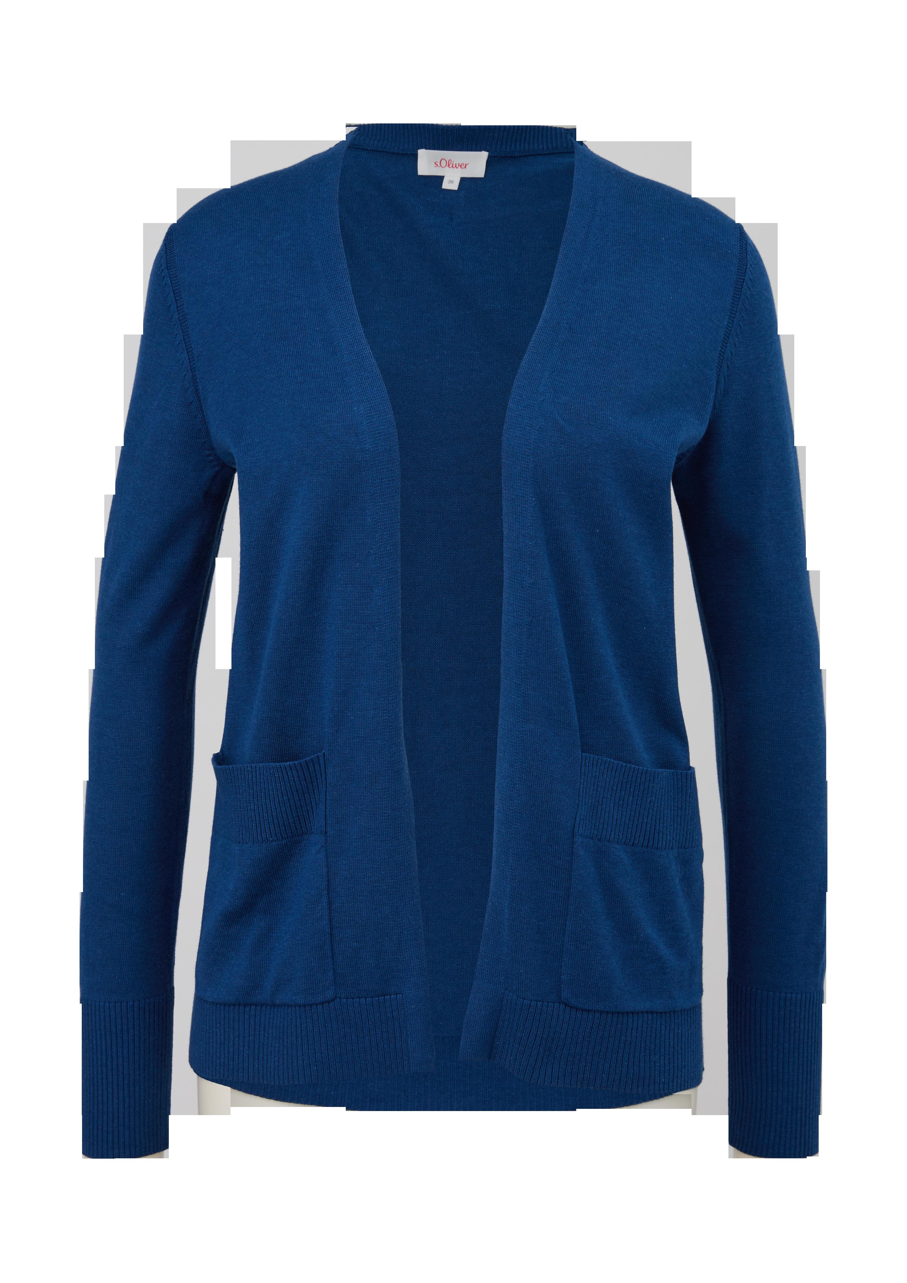 Strickjacke mit Rippblenden  2125616-5659