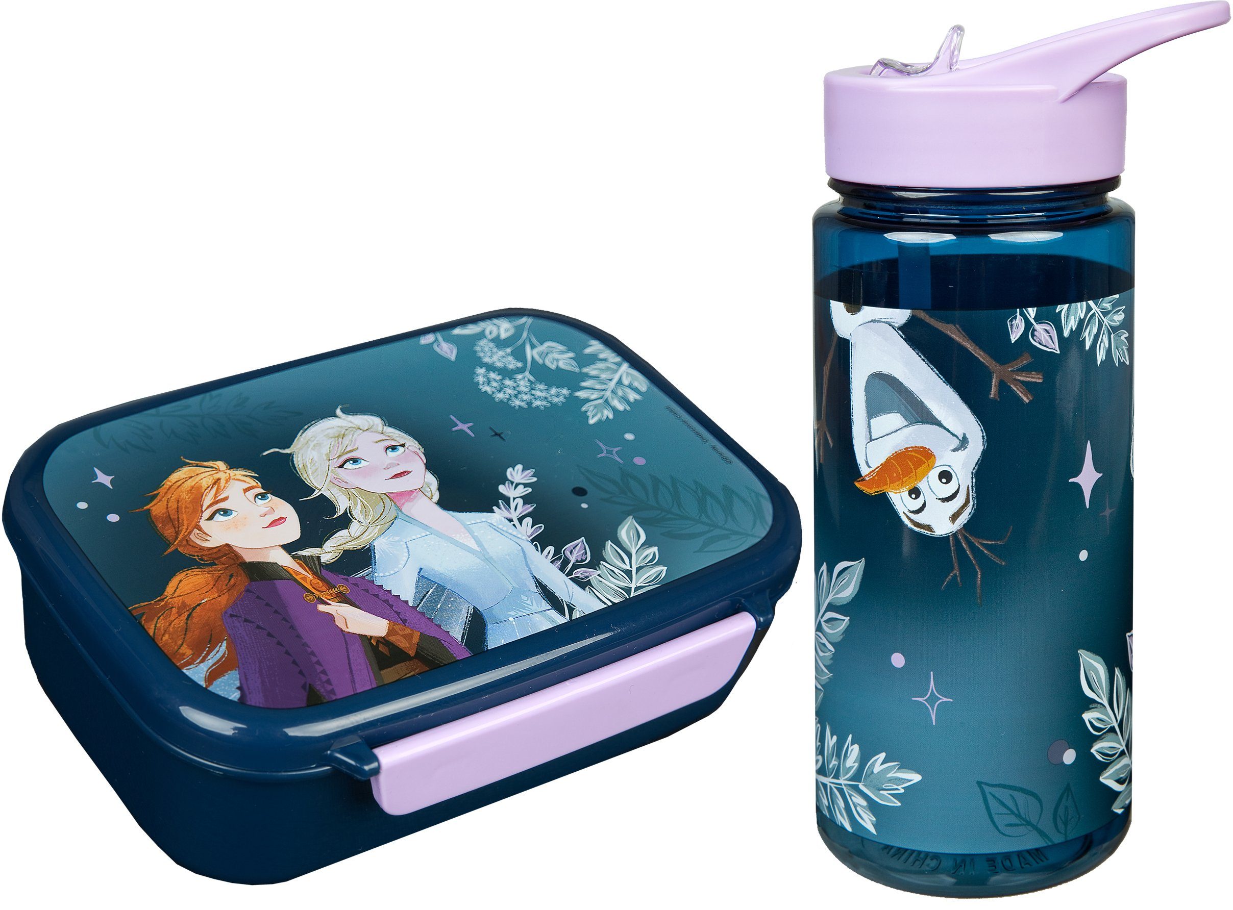 Scooli Lunchbox Brotzeitdose & Trinkflasche, Frozen, Kunststoff, (Set, 2-tlg), mit Trinkflasche
