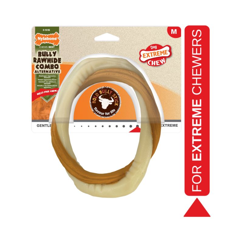 Nylabone Rohhautknochen & Ochsenziemer Kombi
