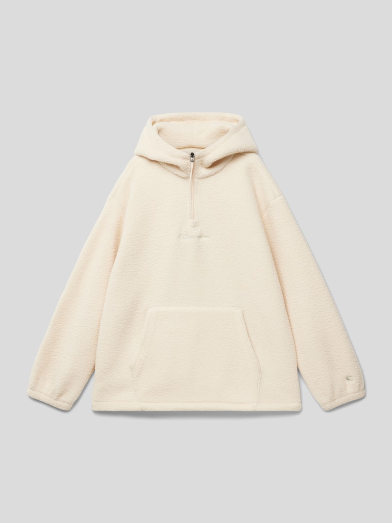 Hoodie mit Label-Stitching Modell 'Rochester' in sand