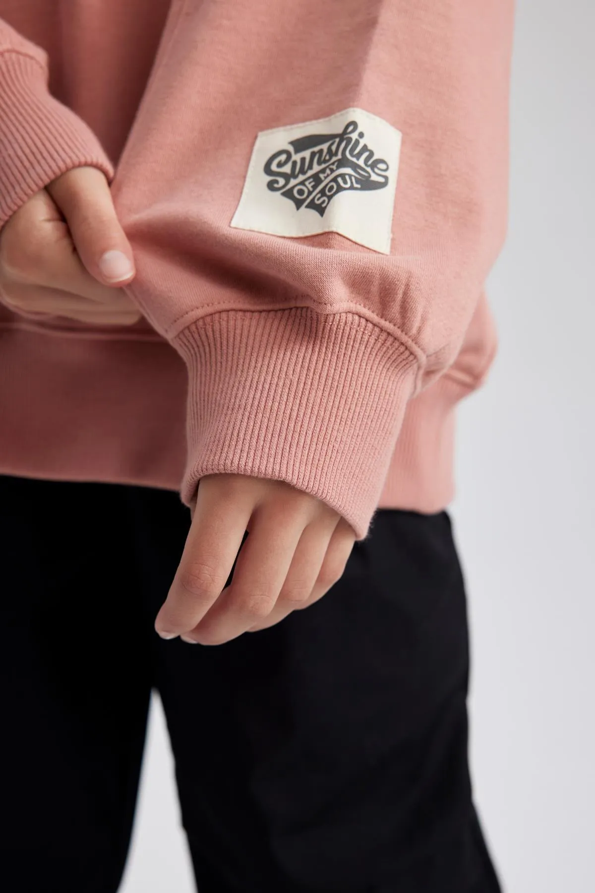 DeFacto  Bedrucktes dickes Mädchen-Sweatshirt mit Kapuzenärmeln A4810a823au