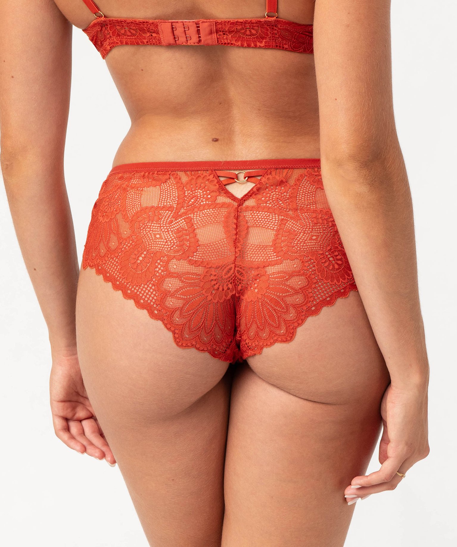 Shorty en dentelle femme orange | GEMO