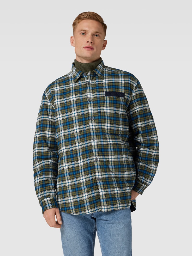 Freizeithemd mit Tartan-Karo in olivgrün