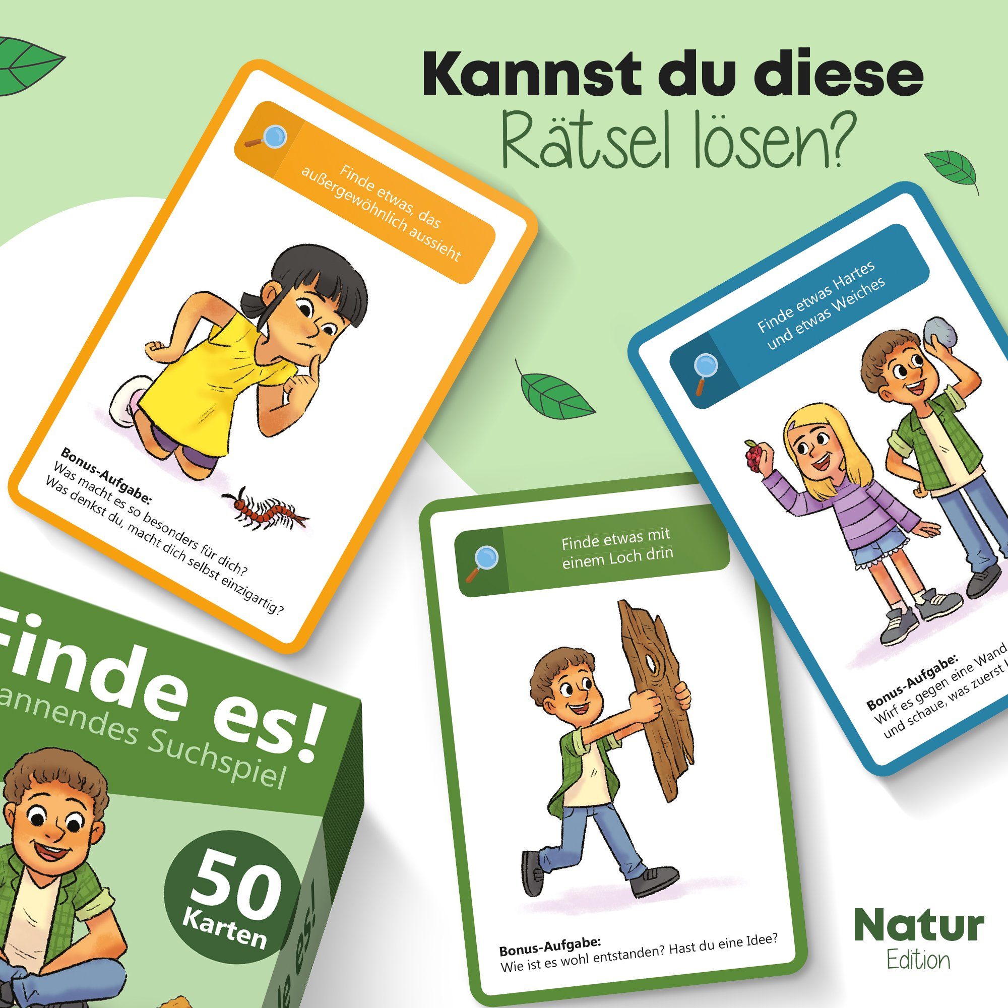 GLÜCKSWOLKE Spiel, Finde es I Deine Umgebung neu entdecken Outdoor & Indoor Schatzsuche für Kinder I Entdecker Spielzeug, Spiele ab 4, 5, 6, 7, 8 Jahre I cooles Geschenk für Mädchen und Junge