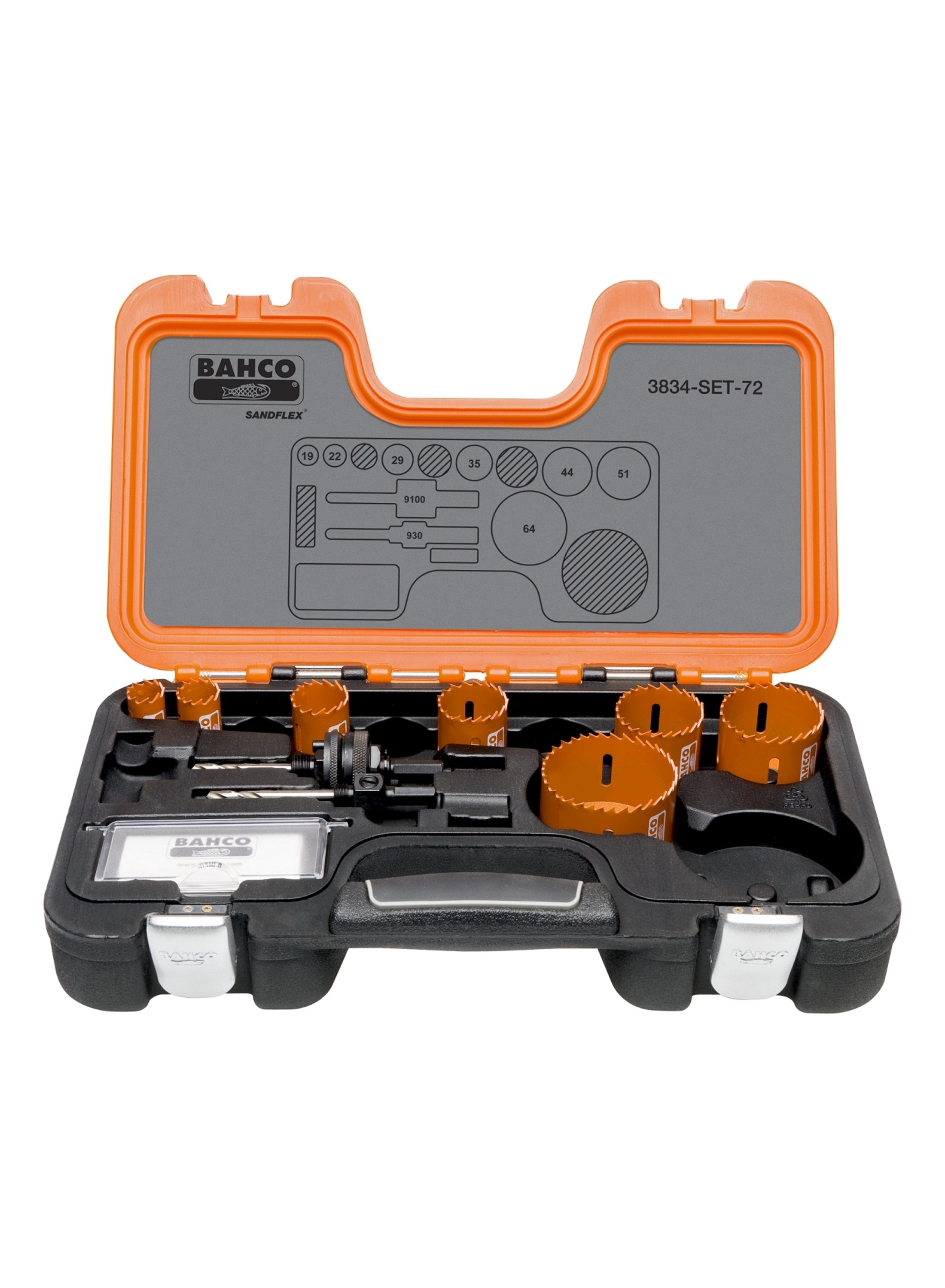 Bahco 3834-SET-72 Gatzagenset 19/22/29/35/44/51/64 mm