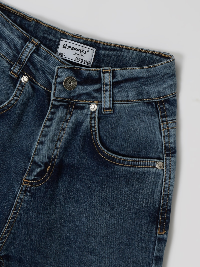 Cropped Balloon Fit Jeans mit Stretch-Anteil in jeans