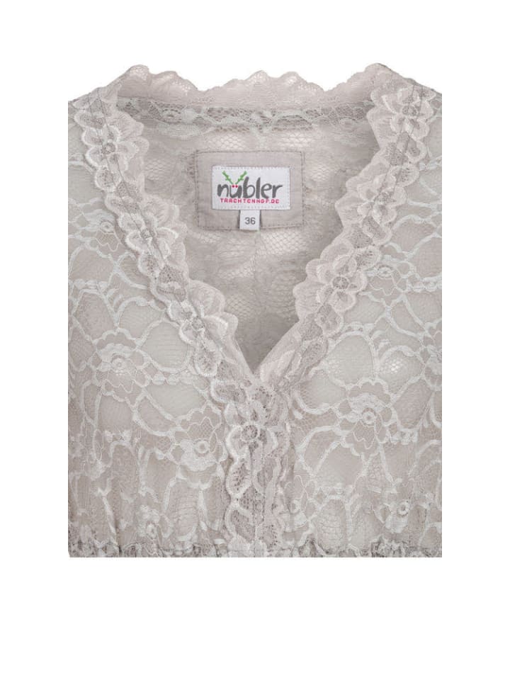 Nübler Dirndlbluse 3/4 Arm Laura in Silber günstig kaufen