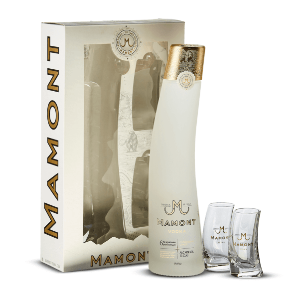 Coffret Mamont Vodka + 2 Verres 40%
