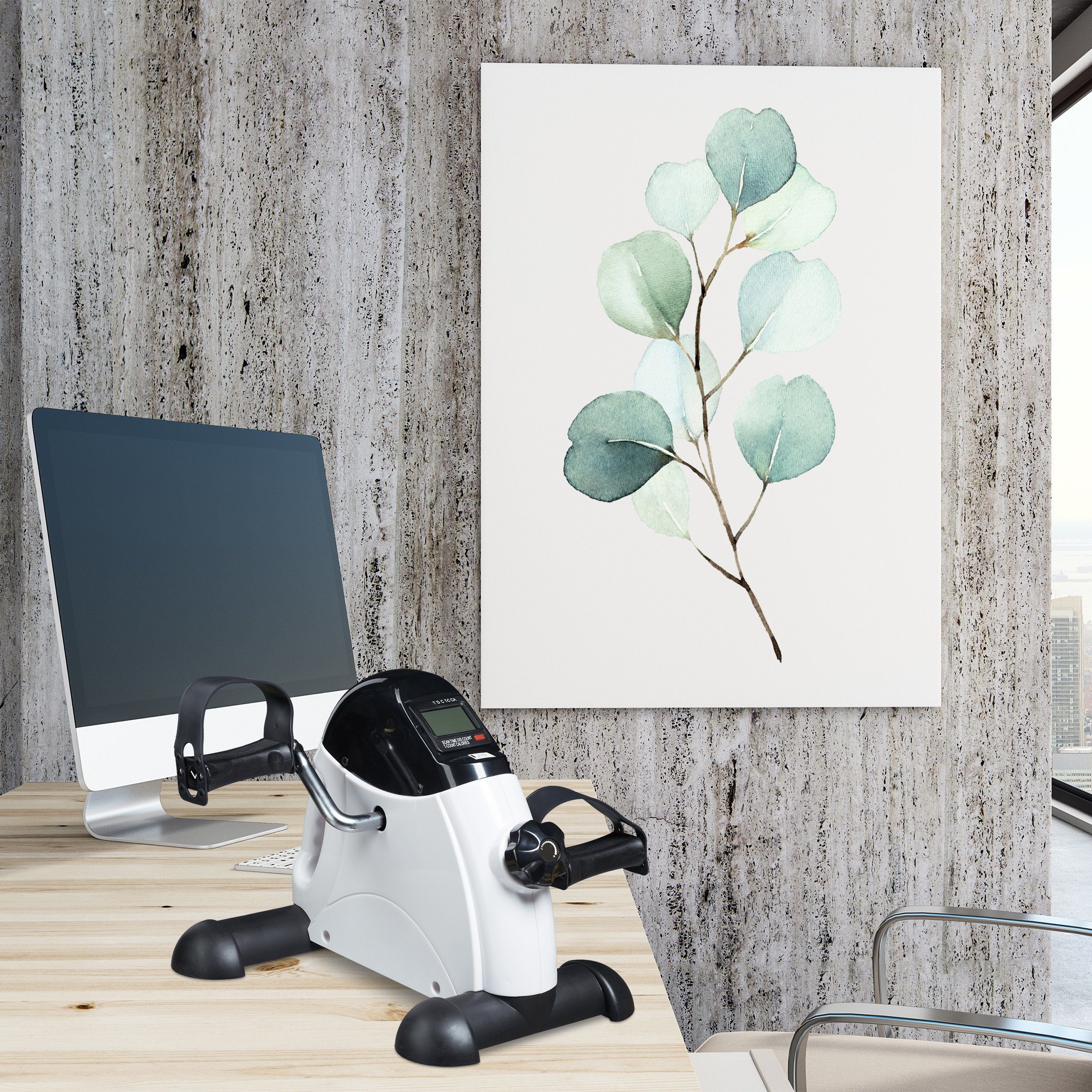relaxdays Multitrainer Mini Heimtrainer Fahrrad